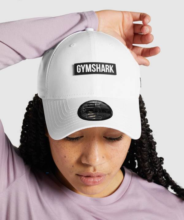 Panske Čiapky Gymshark New Era GS 9Forty Snapback Biele | CE3451678